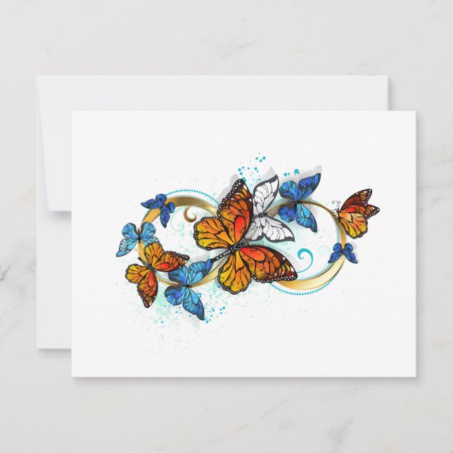 Infinity of Monarch Butterflies Card (Front)