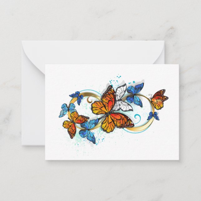 Infinity of Monarch Butterflies Card (Front)