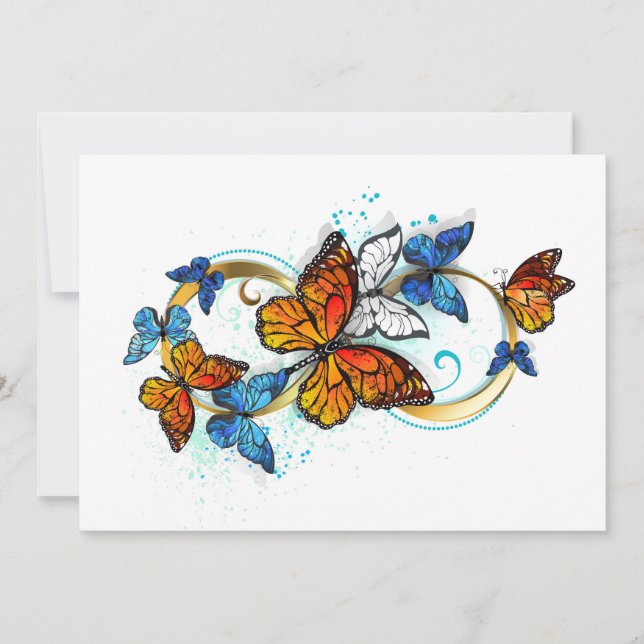 Infinity of Monarch Butterflies Card (Front)