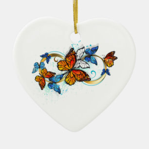 Infinity of Monarch Butterflies Ceramic Tree Decoration