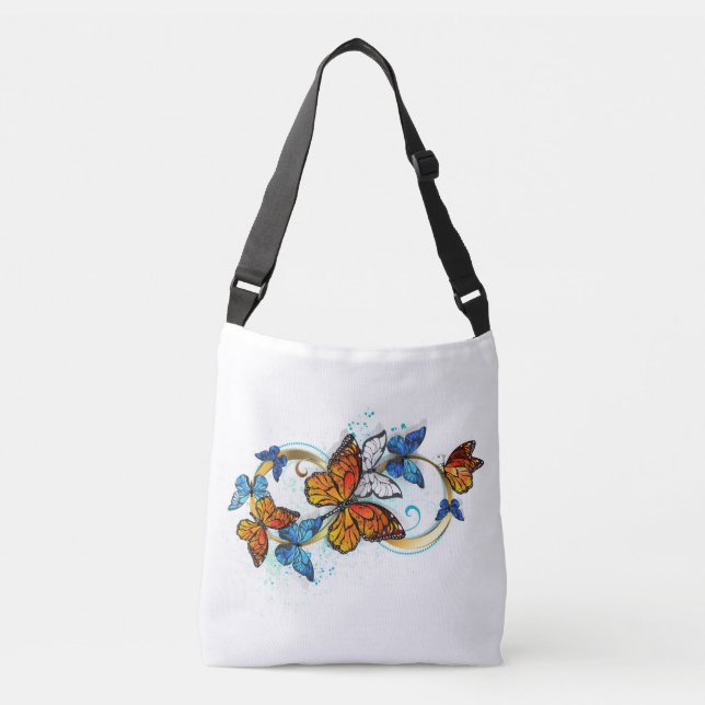 Infinity of Monarch Butterflies Crossbody Bag (Front)
