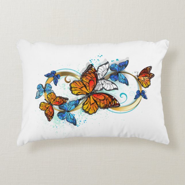 Infinity of Monarch Butterflies Decorative Cushion (Front)