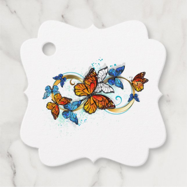 Infinity of Monarch Butterflies Favour Tags (Front)
