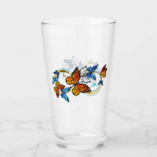 Infinity of Monarch Butterflies Glass