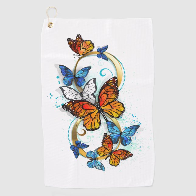 Infinity of Monarch Butterflies Golf Towel (Front)