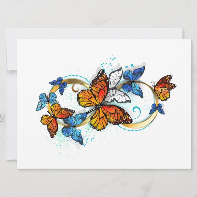 Infinity of Monarch Butterflies Holiday Card (Front)