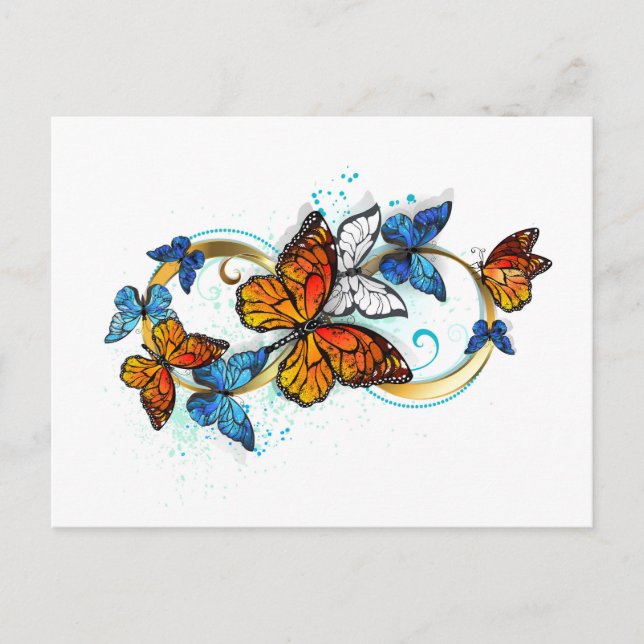 Infinity of Monarch Butterflies Holiday Postcard (Front)