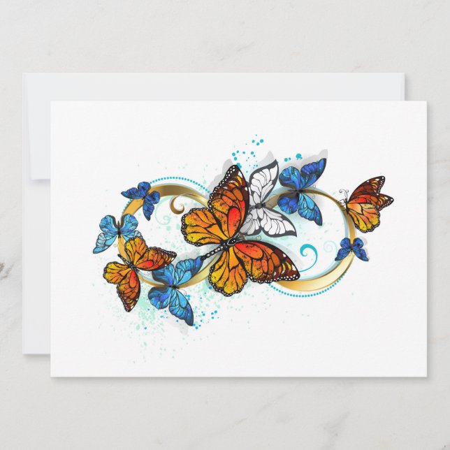 Infinity of Monarch Butterflies Invitation (Front)