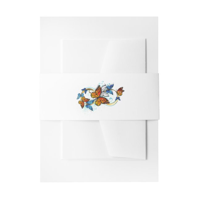 Infinity of Monarch Butterflies Invitation Belly Band (Front Example)