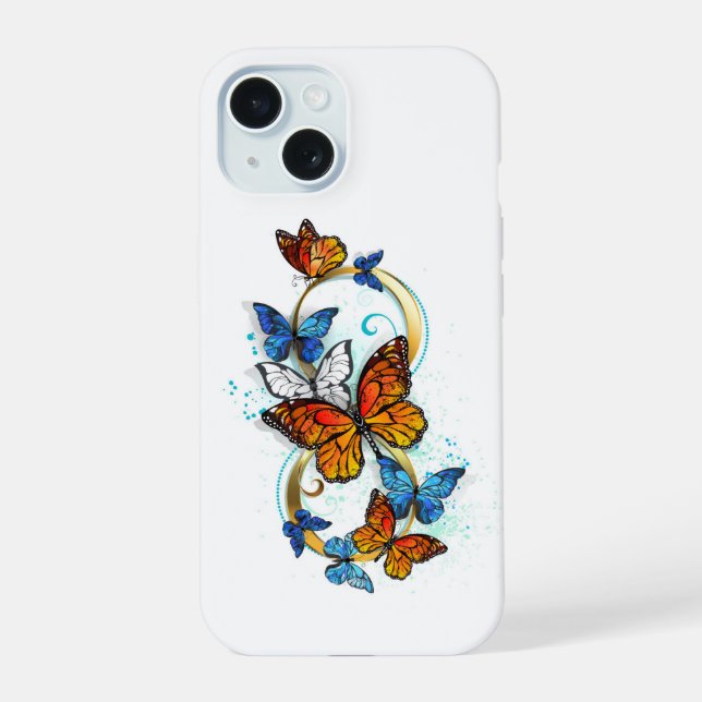 Infinity of Monarch Butterflies iPhone 15 Case (Back)