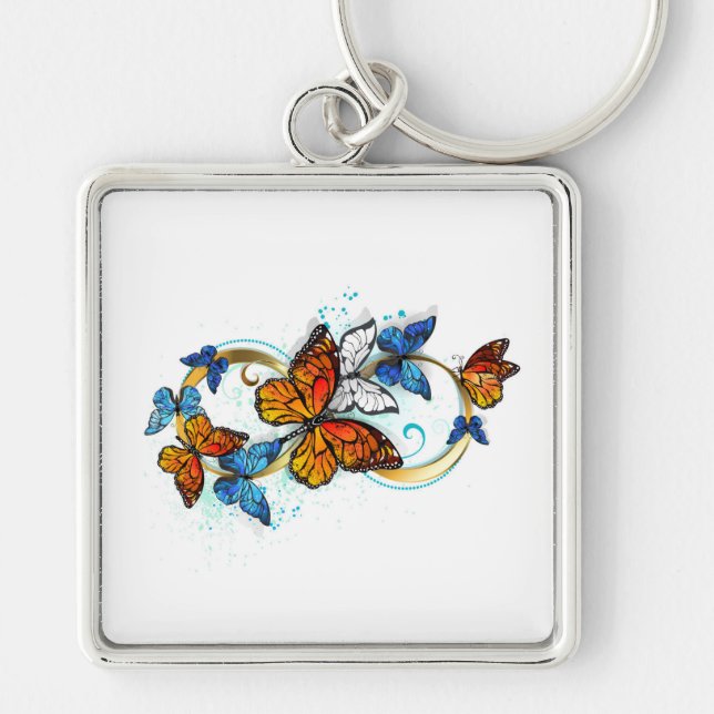 Infinity of Monarch Butterflies Key Ring (Front)
