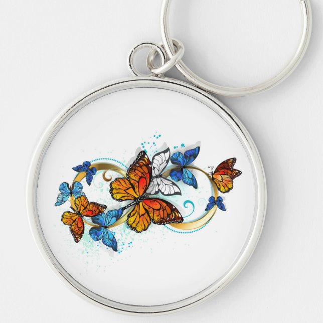 Infinity of Monarch Butterflies Key Ring (Front)