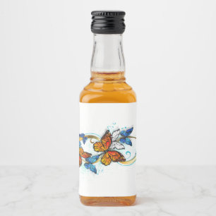 Infinity of Monarch Butterflies Liquor Bottle Label