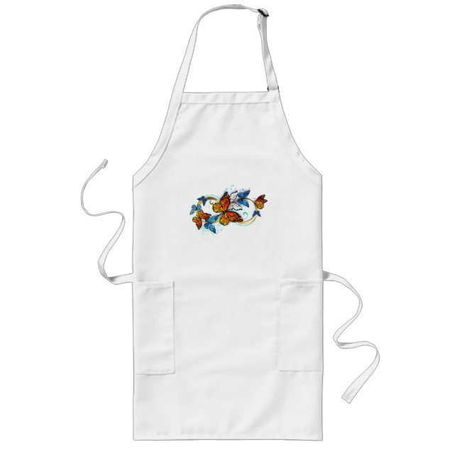 Infinity of Monarch Butterflies Long Apron (Front)