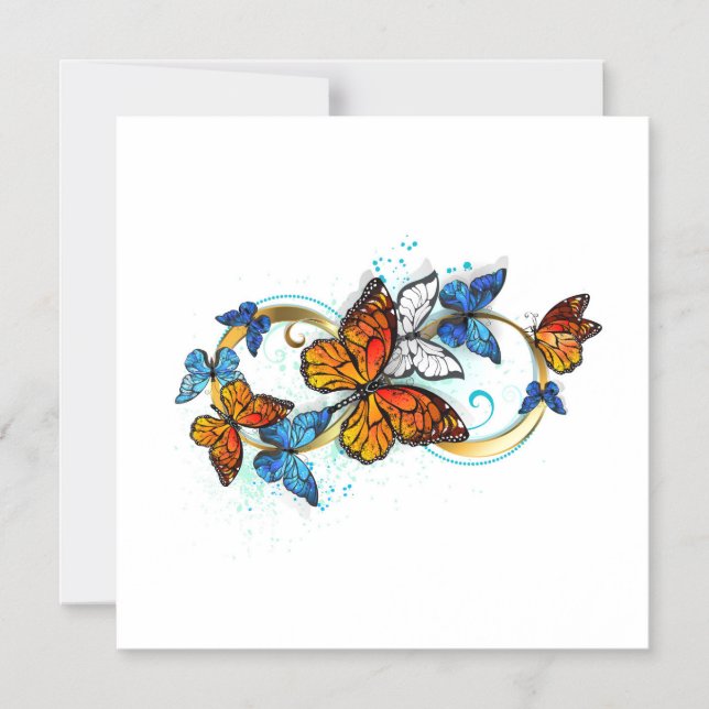 Infinity of Monarch Butterflies Magnetic Invitation (Front)