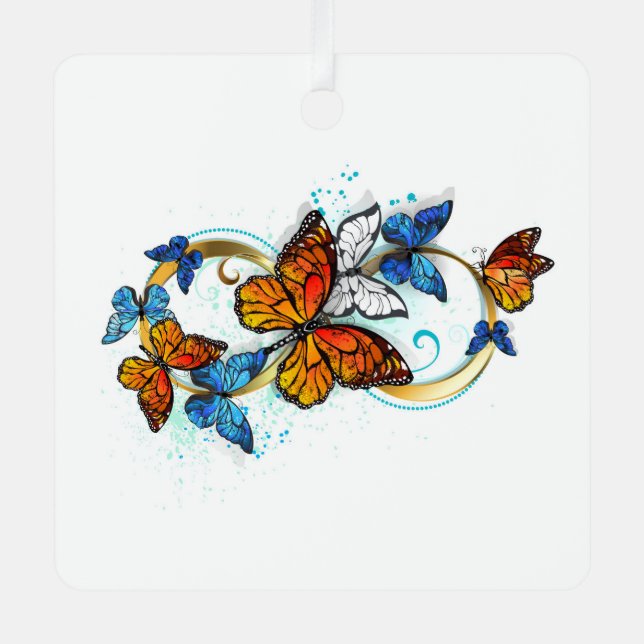 Infinity of Monarch Butterflies Metal Tree Decoration (Front)