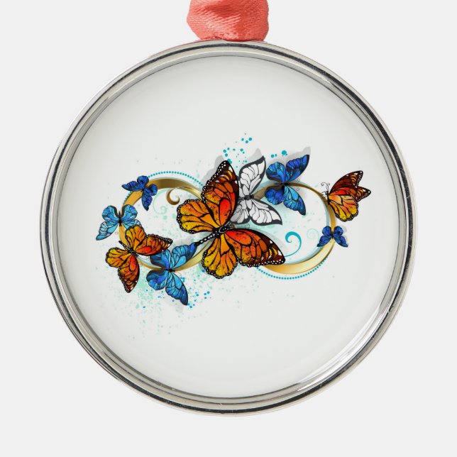 Infinity of Monarch Butterflies Metal Tree Decoration (Front)