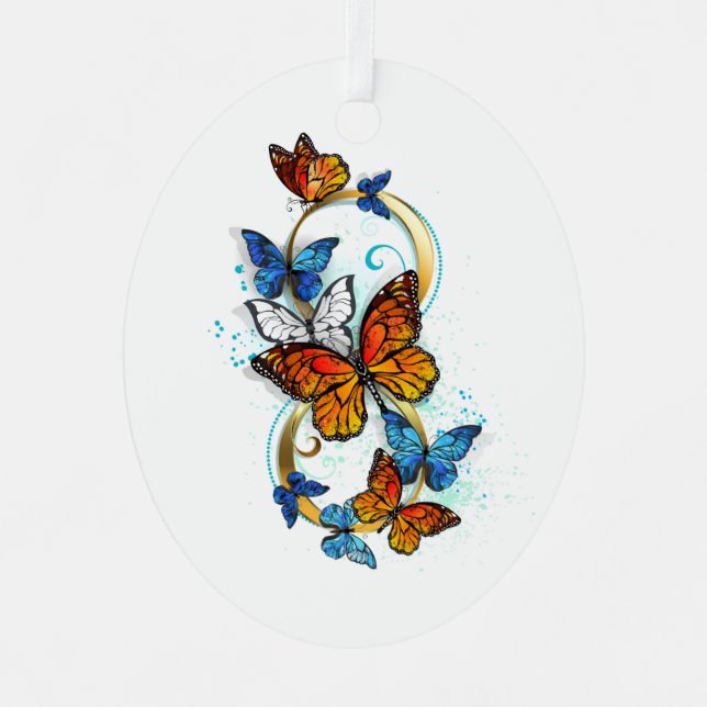 Infinity of Monarch Butterflies Metal Tree Decoration (Front)
