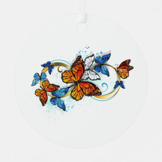Infinity of Monarch Butterflies Metal Tree Decoration (Front)