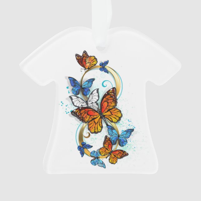 Infinity of Monarch Butterflies Ornament (Front)