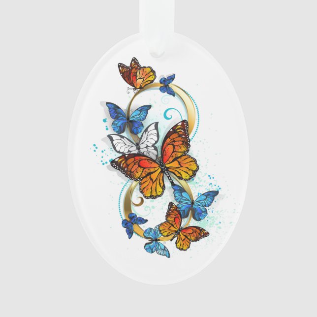 Infinity of Monarch Butterflies Ornament (Front)