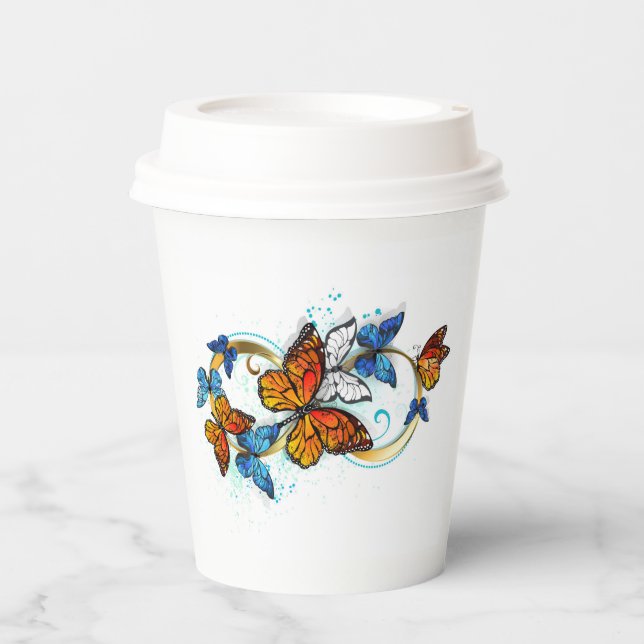 Infinity of Monarch Butterflies Paper Cups (Front)