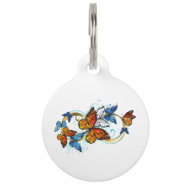 Infinity of Monarch Butterflies Pet Tag (Front)