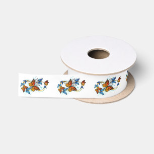 Infinity of Monarch Butterflies Satin Ribbon