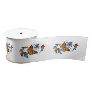 Infinity of Monarch Butterflies Satin Ribbon