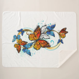 Infinity of Monarch Butterflies Sherpa Blanket