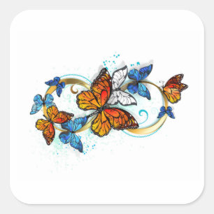 Infinity of Monarch Butterflies Square Sticker