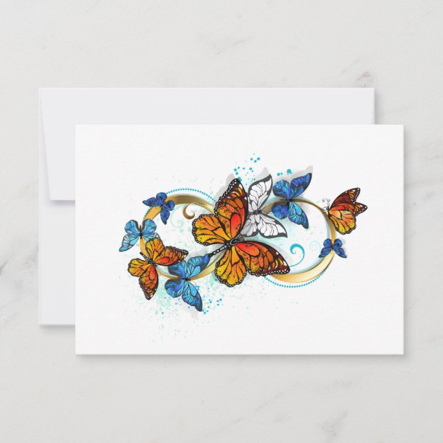Infinity of Monarch Butterflies Thank You Card (Front)