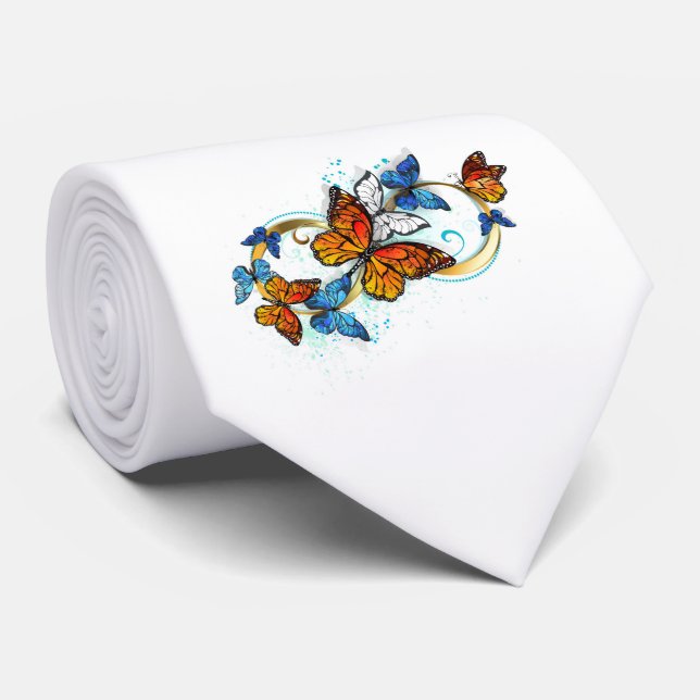 Infinity of Monarch Butterflies Tie (Rolled)
