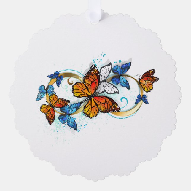 Infinity of Monarch Butterflies Tree Decoration Card (Front)
