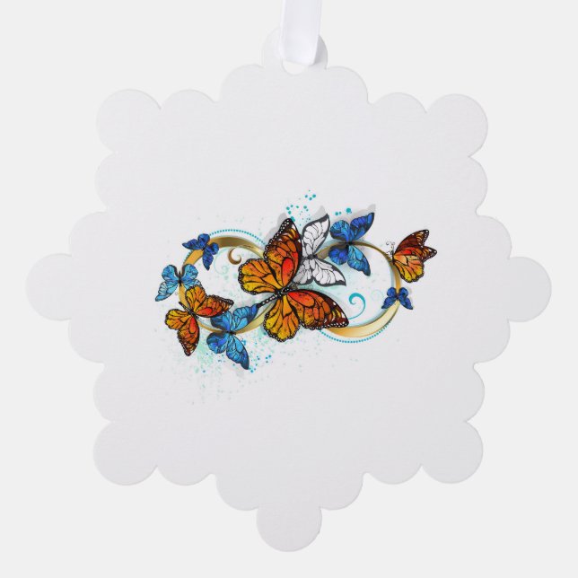 Infinity of Monarch Butterflies Tree Decoration Card (Front)