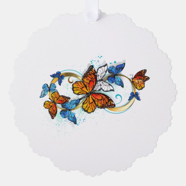 Infinity of Monarch Butterflies Tree Decoration Card (Front)