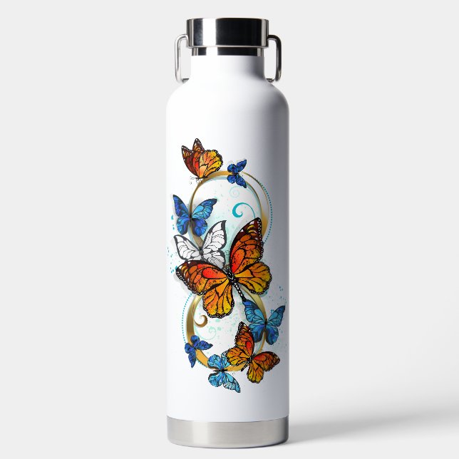 Infinity of Monarch Butterflies Water Bottle (Front)
