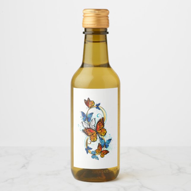 Infinity of Monarch Butterflies Wine Label (Front)