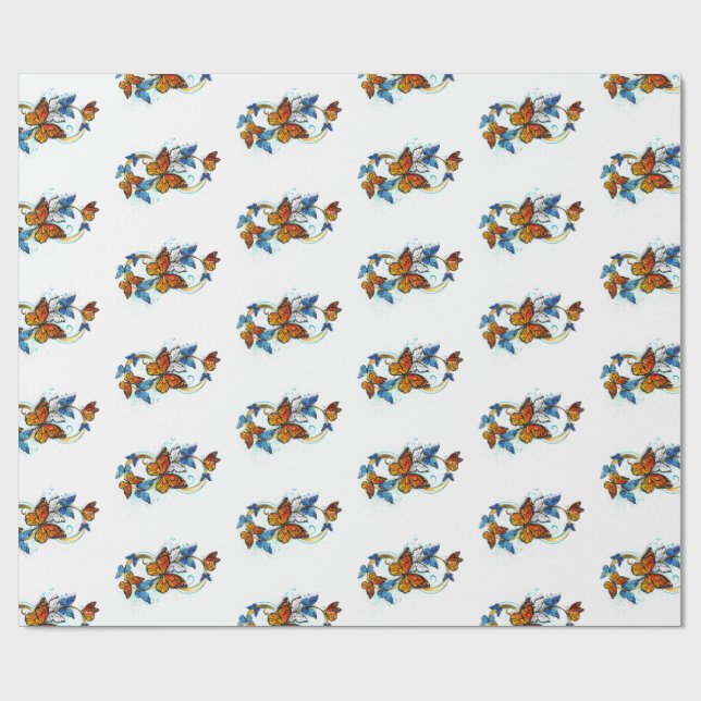 Infinity of Monarch Butterflies Wrapping Paper (Flat)