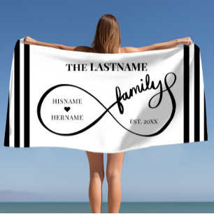 Infinity Personalised Family Name and Est. Date Beach Towel