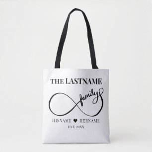 Infinity Personalised Family Name and Est. Date Tote Bag