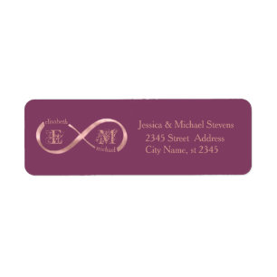 Infinity rose gold romantic monogram cassis