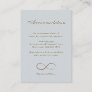 Infinity Sign Blue Wedding Hotel Enclosure Card
