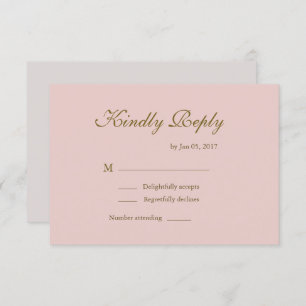 Infinity sign blush pink minimalist wedding RSVP Invitation