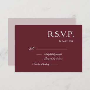 Infinity Sign Burgundy Blush Elegant Wedding RSVP Invitation