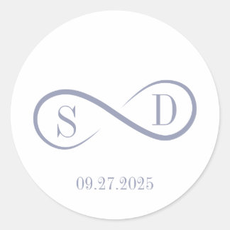 infinity Sign Elegant Minimalist Wedding Classic Round Sticker