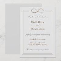 Infinity Sign Gold Light Grey Geometric Wedding