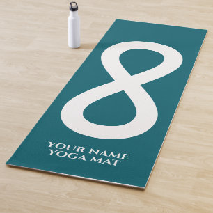 Infinity sign spiritual symbol custom dark teal yoga mat