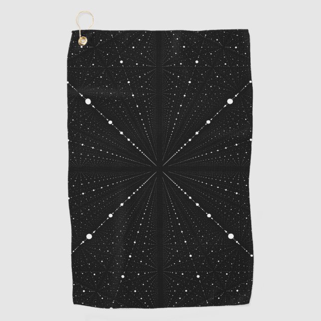 Infinity Space Dots -Black- Golf Towel (Front)