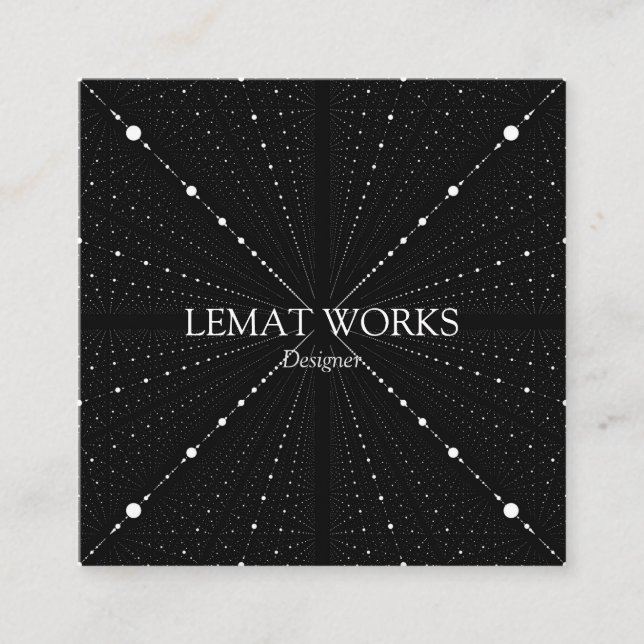 Infinity Space Dots -Black- Square Business Card (Front)